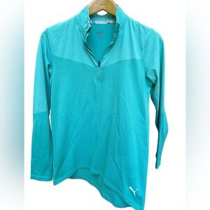 🔥✅PUMA new condition women’s size L 1/4 zip shirt.  Beautiful teal color